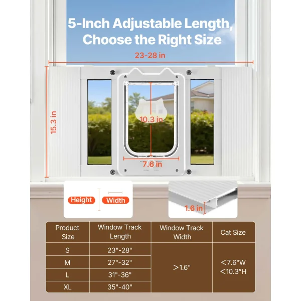 Adjustable Cat Door for Windows