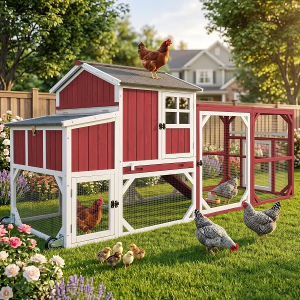 96" Outdoor Wooden Chicken Coop